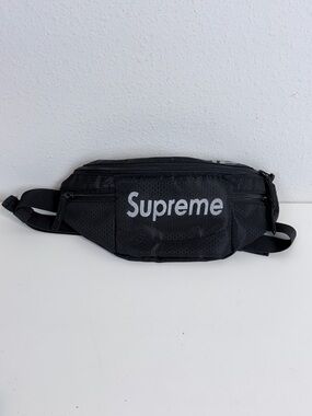 Supreme Black Logo Nylon Waist Bag